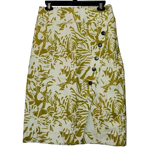 New Anthropologie Botanical Palm Wrap Style Mini Skirt $98 SIZE 6 Green - Picture 2 of 4